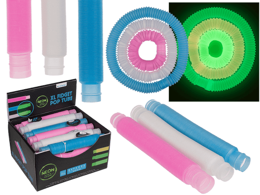 XL Fidget Pop Tube, Glow in the dark,