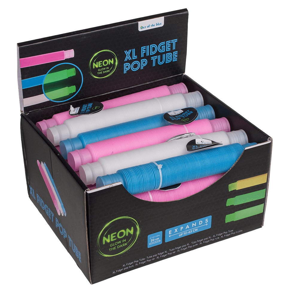 XL Fidget Pop Tube, Glow in the dark,