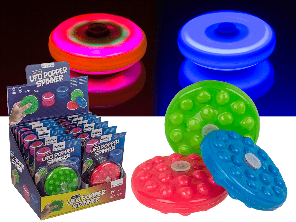 Ufo Popper Spinner, with LED (incl. batteries)