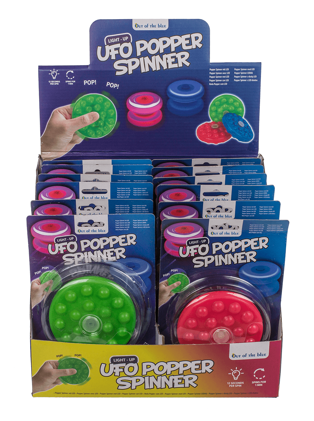 Ufo Popper Spinner, with LED (incl. batteries)