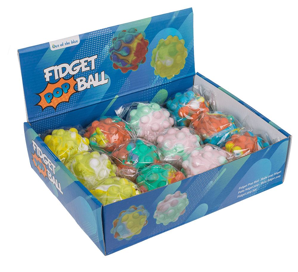 Fidget Pop Ball, Rainbow; D. ca. 7 cm,