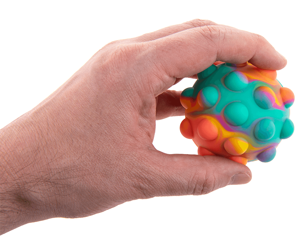 Fidget Pop Ball, Rainbow; D. ca. 7 cm,