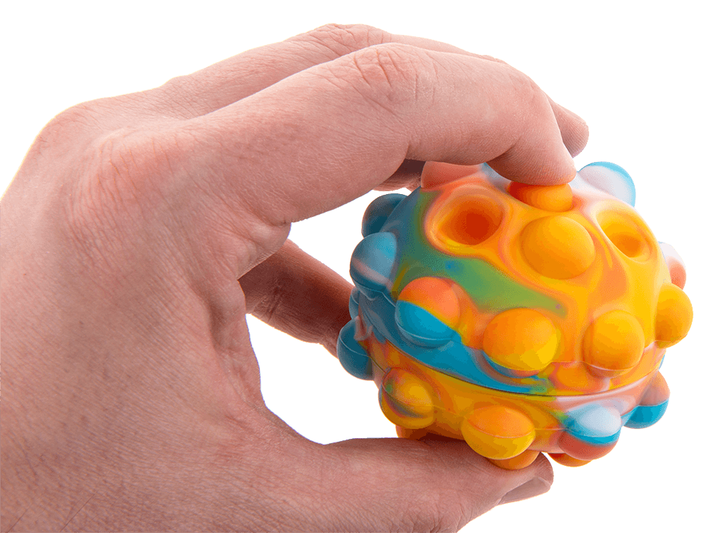 Fidget Pop Ball, Rainbow; D. ca. 7 cm,