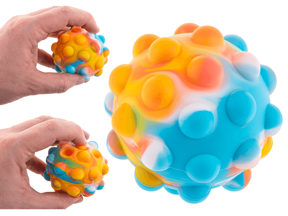 Fidget Pop Ball, Rainbow; D. ca. 7 cm,