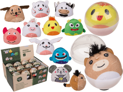 Reversible Plush Animals in Capsule,