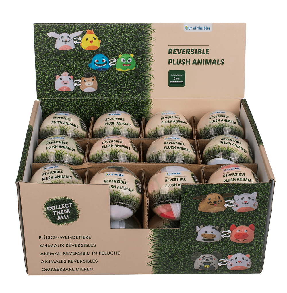 Reversible Plush Animals in Capsule,