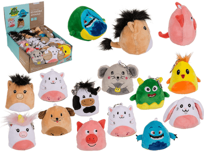 Reversible Animals with carabiner, ca. 9 cm,