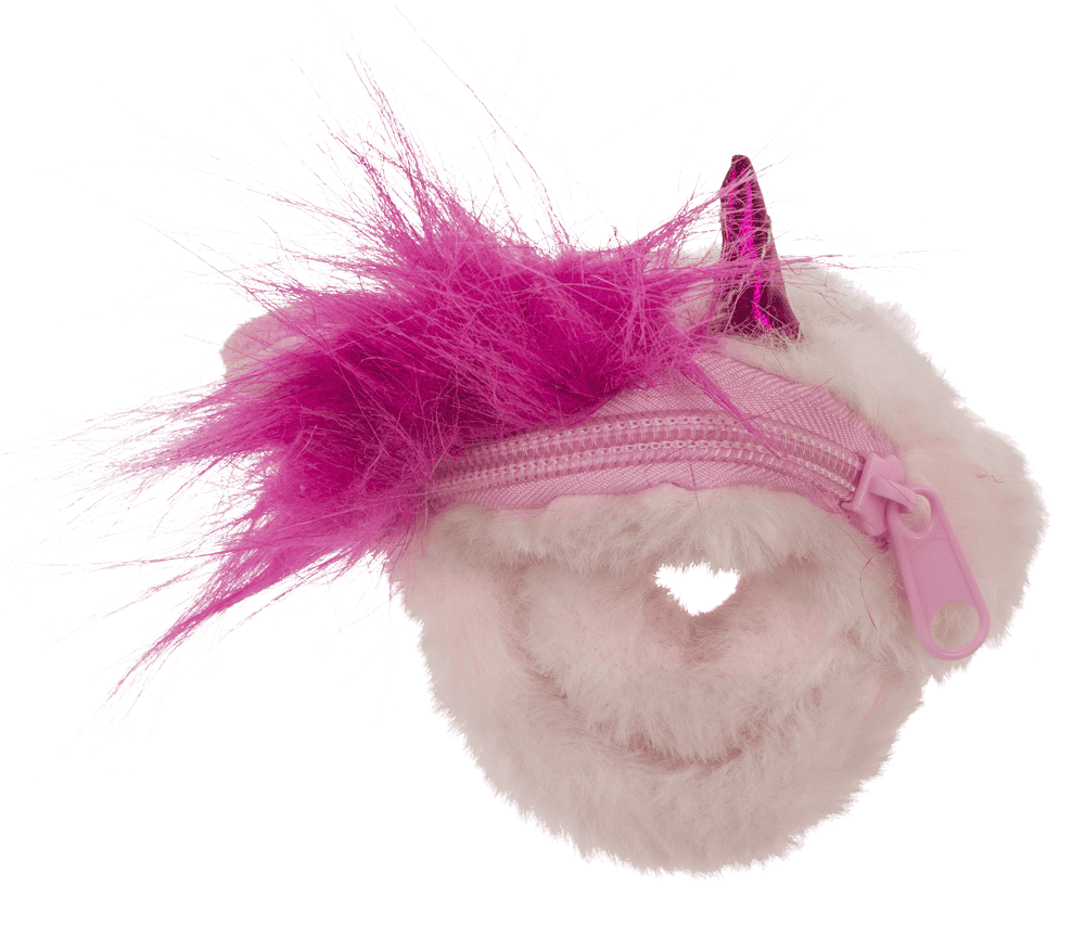 Snapband with plush zipper push,