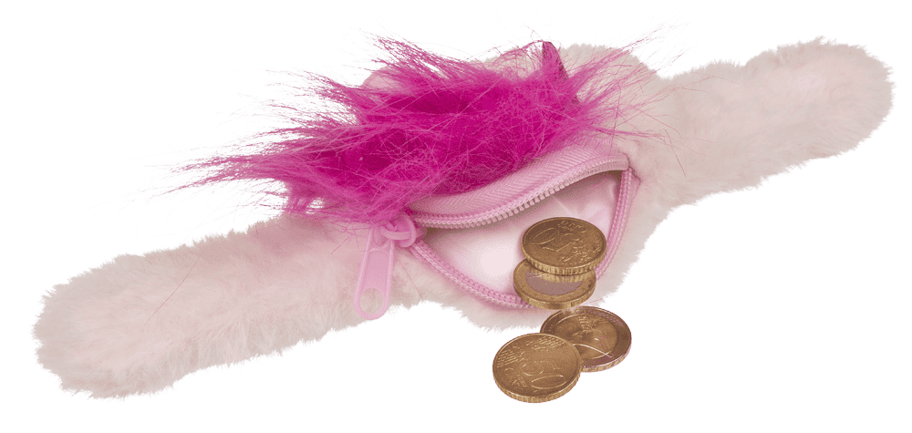 Snapband with plush zipper push,