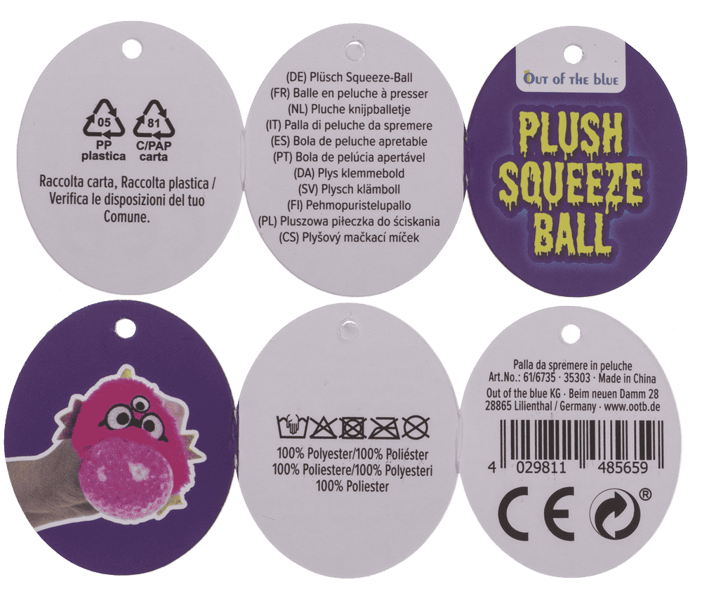 Plush Squeeze Ball, Monster,