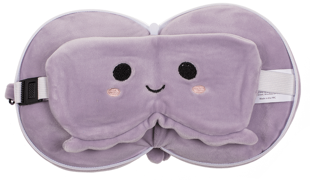 Kids Plush travel pillow with eye mask,