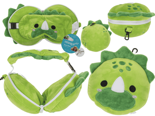 Kids Plush travel pillow with eye mask,