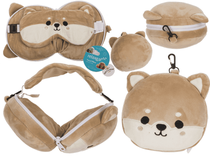 Kids Plush travel pillow with eye mask,