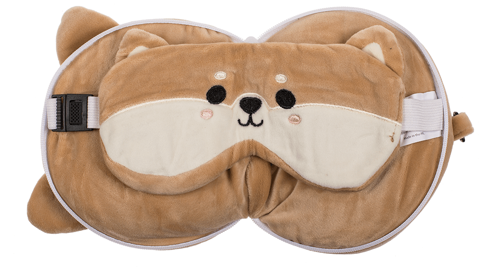Kids Plush travel pillow with eye mask,