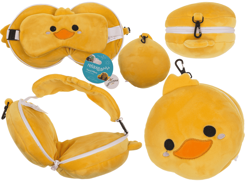Kids Plush travel pillow with eye mask,
