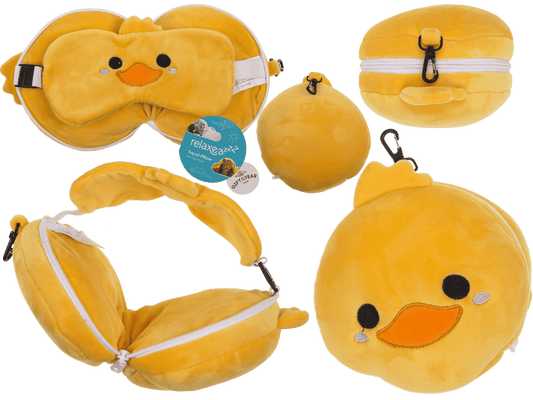Kids Plush travel pillow with eye mask,