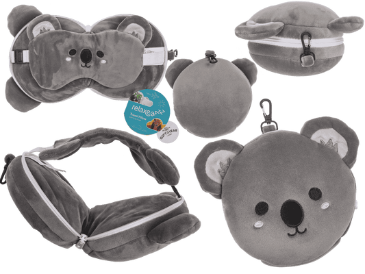 Kids Plush travel pillow with eye mask,