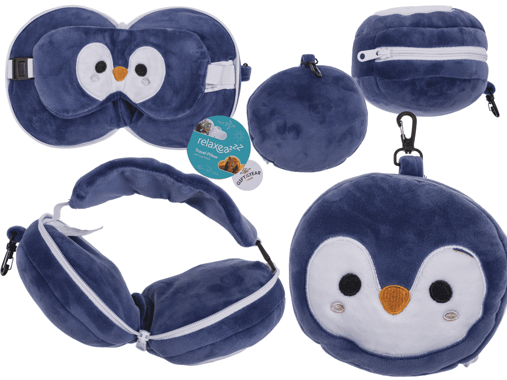 Kids Plush travel pillow with eye mask,