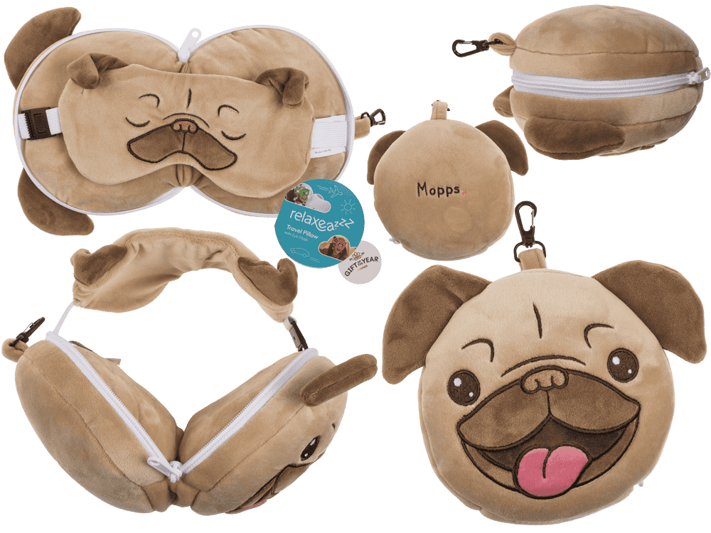 Kids Plush travel pillow with eye mask,