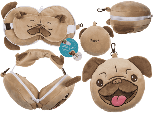 Kids Plush travel pillow with eye mask,