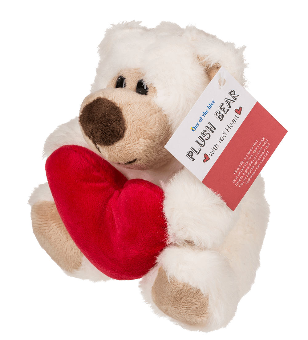 Plush bear with red heart, Big Love,