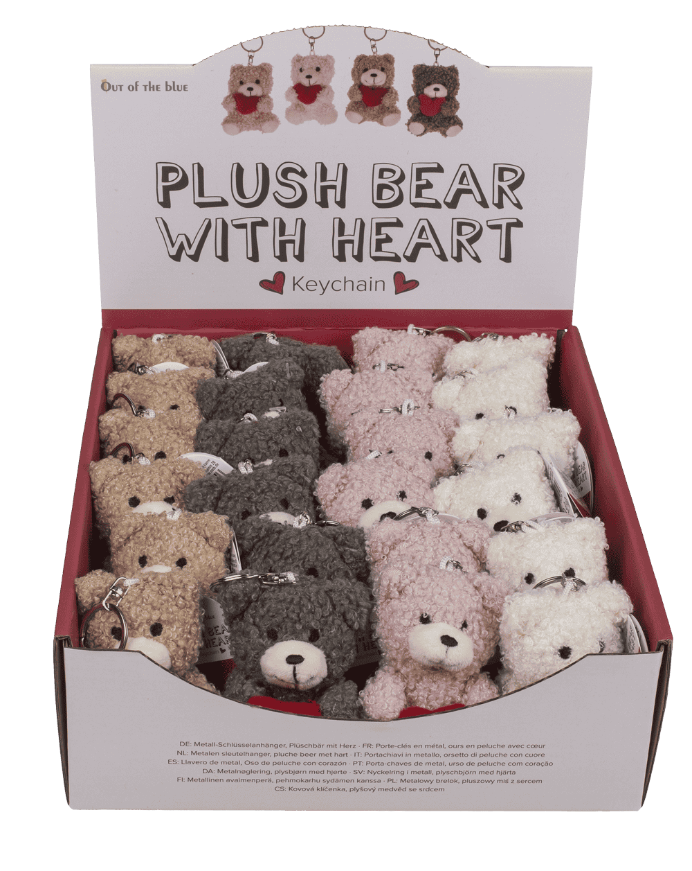 Metal keychain, Plush Bear with Heart,