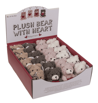 Metal keychain, Plush Bear with Heart,