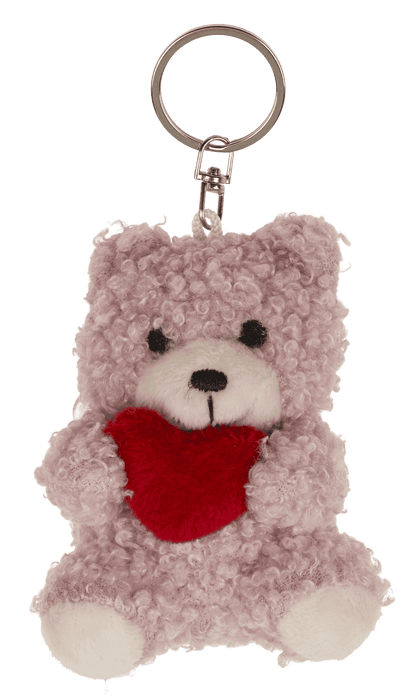 Metal keychain, Plush Bear with Heart,