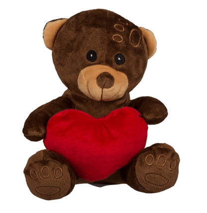 Plush bear with red heart,