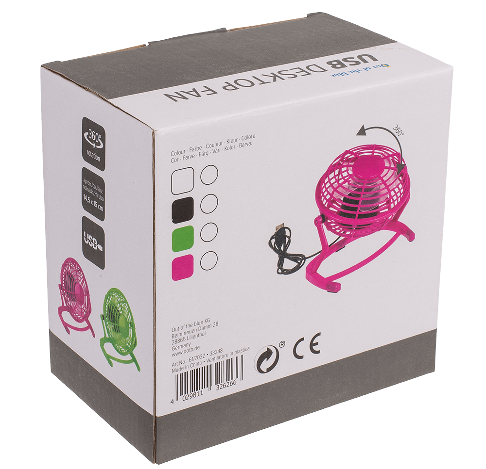 Desktop fan with USB cable,