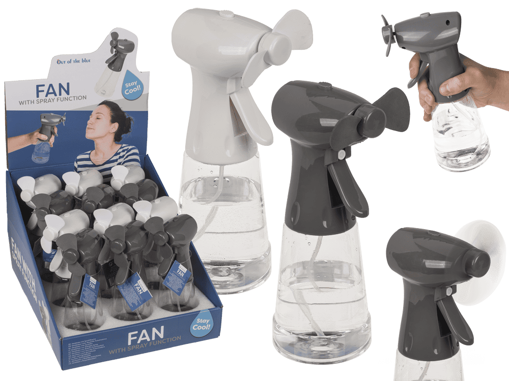 Fan with spraying bottle,