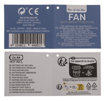 Fan with spraying bottle,