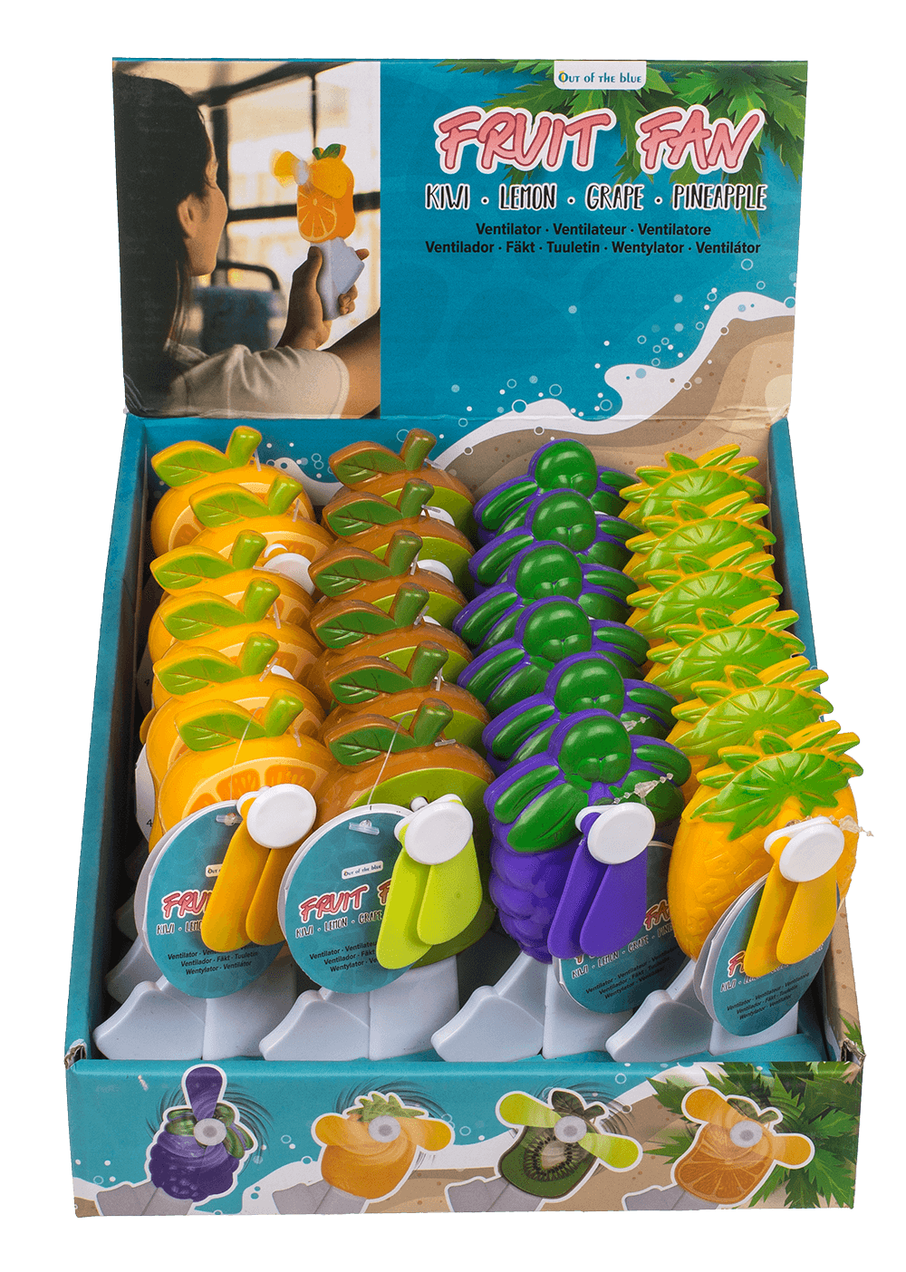 Handheld portable fan, Fruits, approx. 7 x 13,5