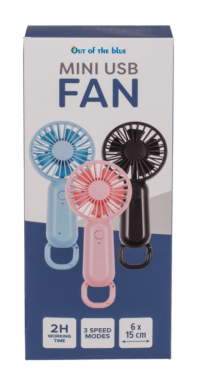 Mini-USB- Fan, approx. 6 x 15 cm, 3 colors ass.,