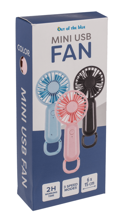 Mini-USB- Fan, approx. 6 x 15 cm, 3 colors ass.,