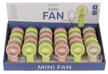 Fan with lanyard, 6 x 3.5 x 12.5 cm,