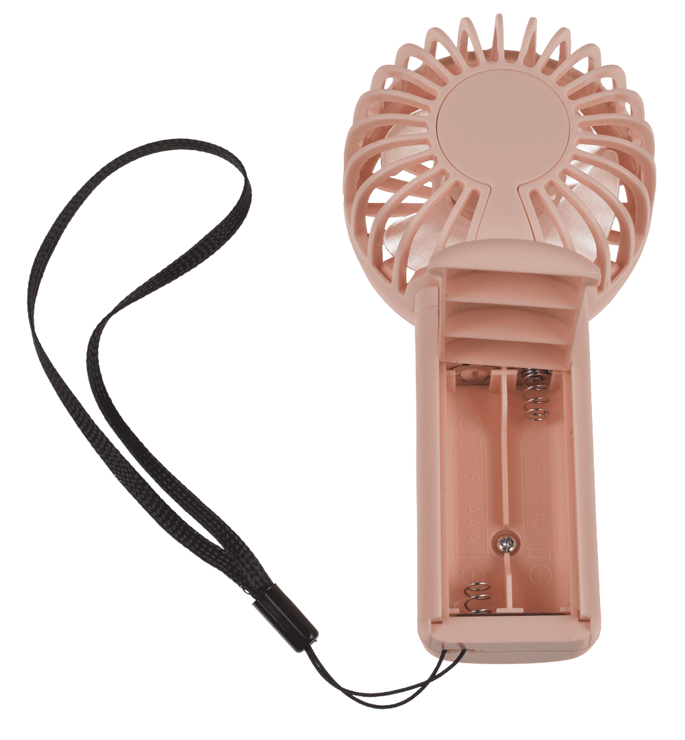 Fan with lanyard, 6 x 3.5 x 12.5 cm,