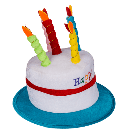 Plush Birthday Hat with 5 candles, Happy Birthday,