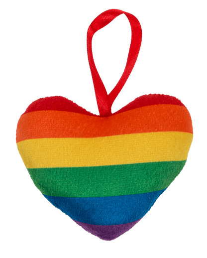 Plush heart in rainbow colours, Pride,