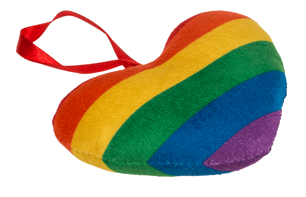 Plush heart in rainbow colours, Pride,