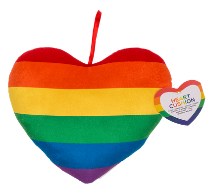 Plush heart in rainbow colours, Pride,