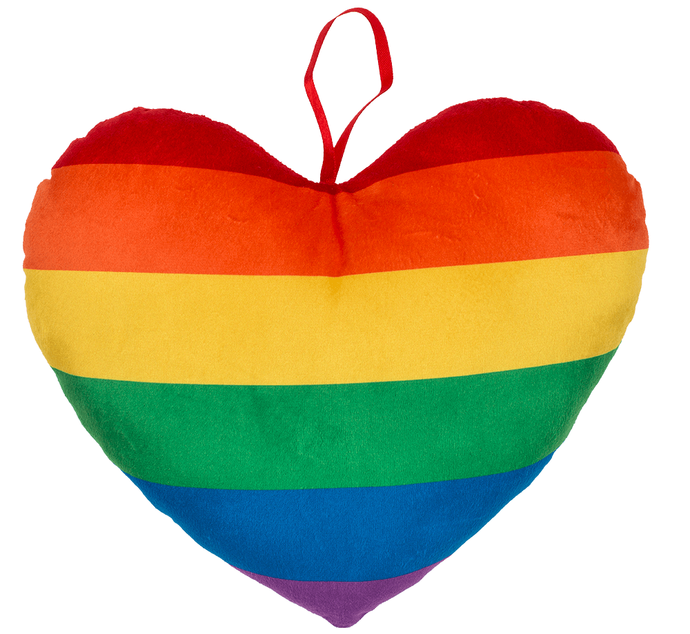 Plush heart in rainbow colours, Pride,