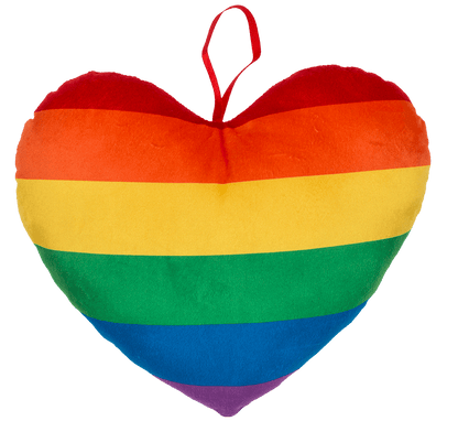 Plush heart in rainbow colours, Pride,