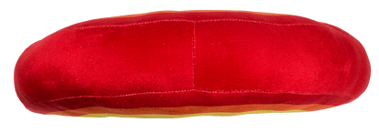 Plush cushion in u-shape, rainbow colours,