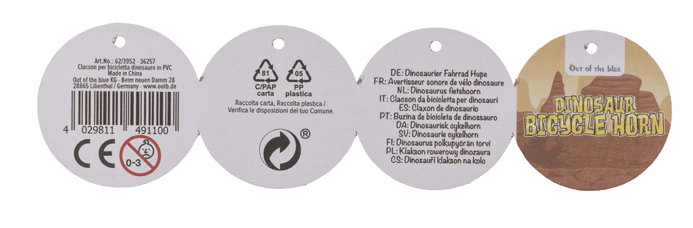 Bicycle Horn, Dinosaur, 11,5 cm,