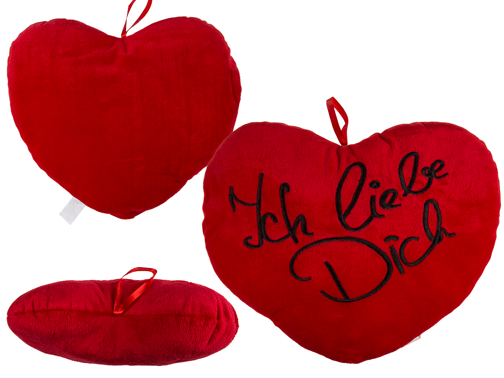 Red plush heart, Ich liebe Dich,