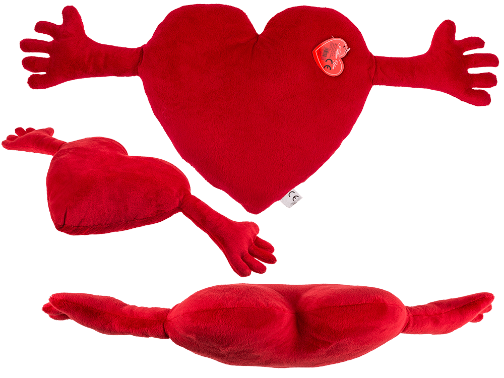 Red plush heart with arms,