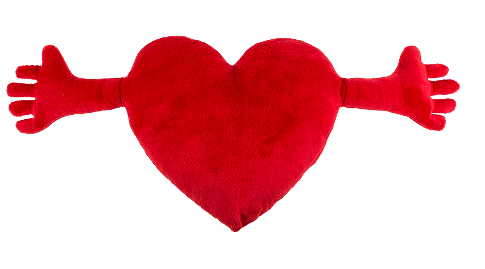 Red plush heart with arms,