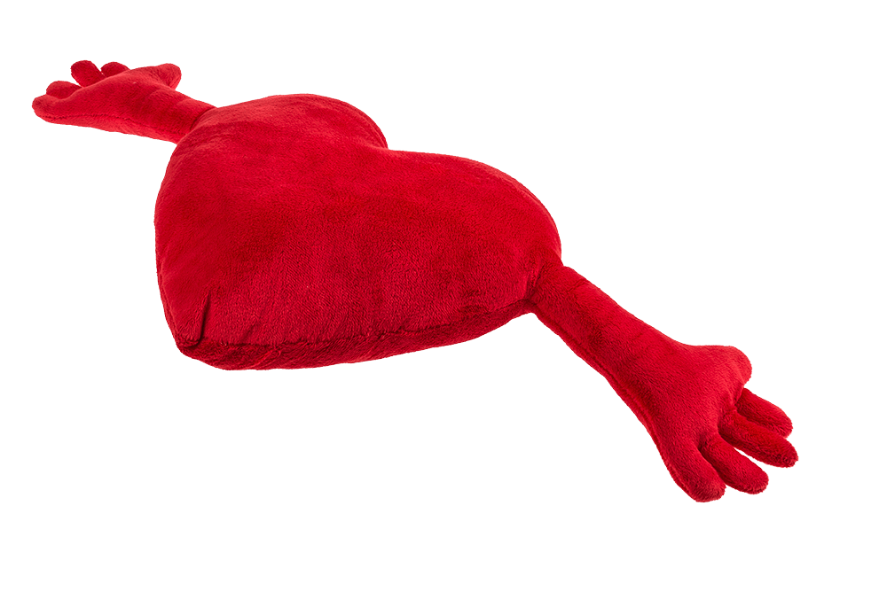 Red plush heart with arms,