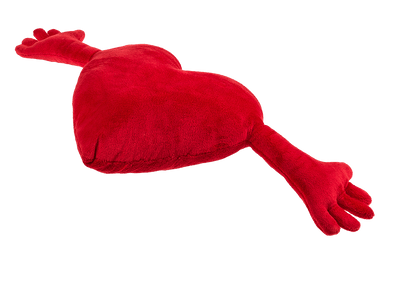 Red plush heart with arms,